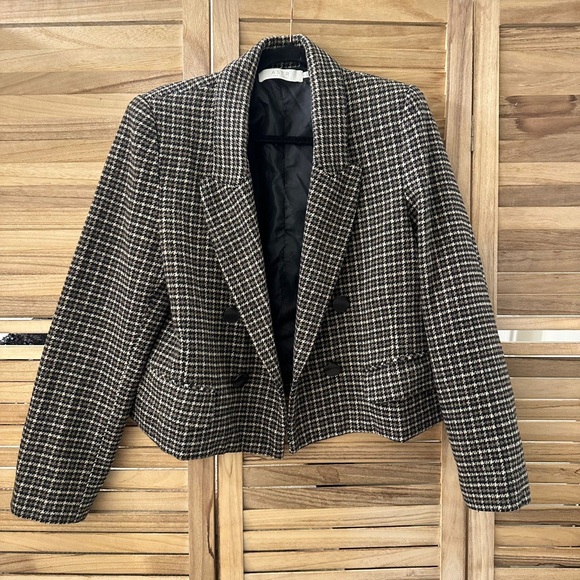 ASTR Croped Rachel blazer in a brown houndstooth pattern Size L - Picture 3 of 6